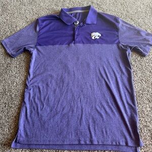 Colosseum Large K State Logo Polo Shirt Men’s Wildcats Heathered Purple